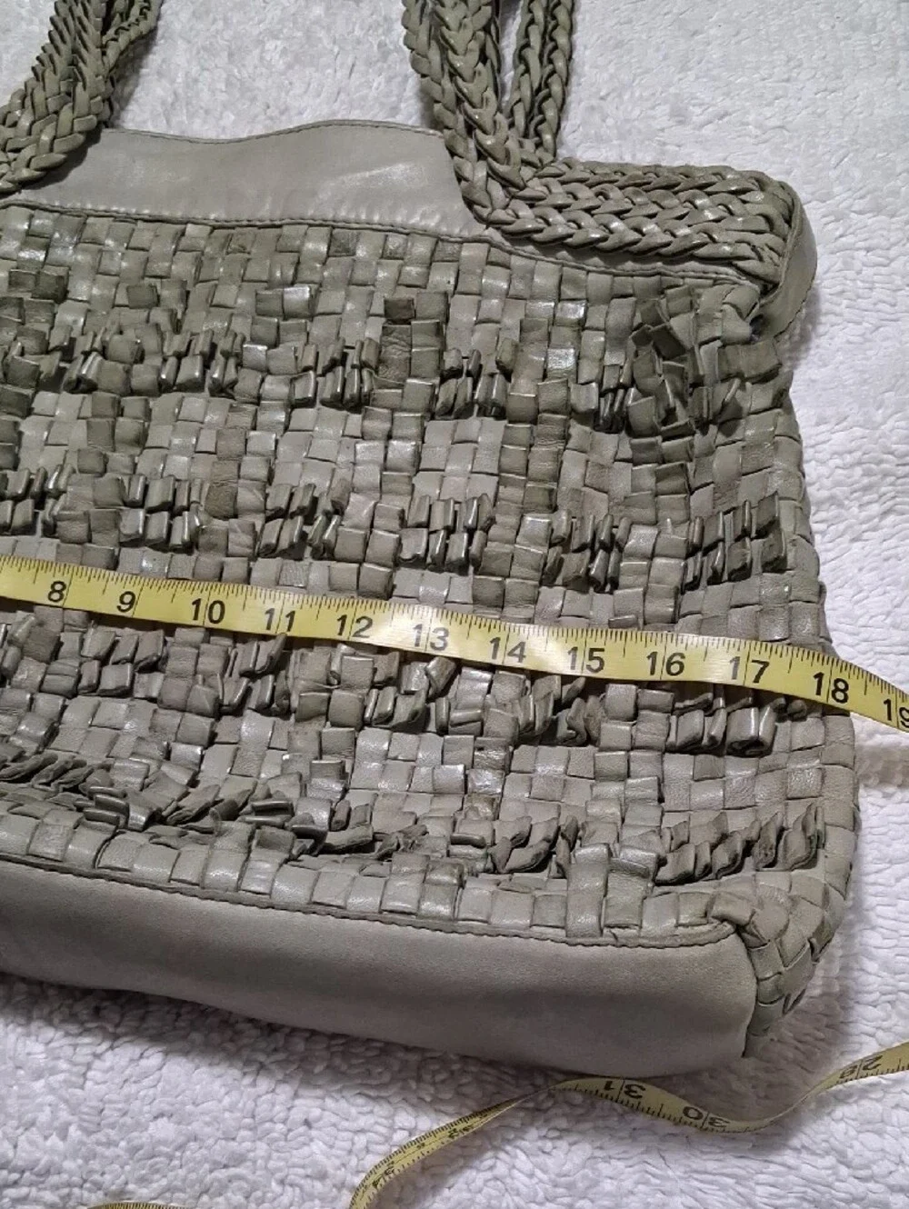 HOBO Woven Shoulder Tote in Sage Green